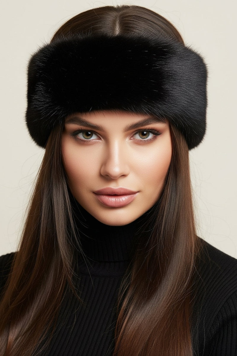 100% Black Mink Headband ML EUC Real Black Mink Fur Headband New Manufactured in the US | eBay main image 4