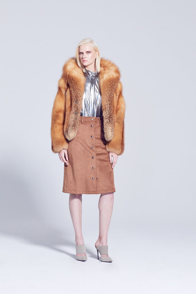 Aspen Style Red Fox Fur short winter Jacket