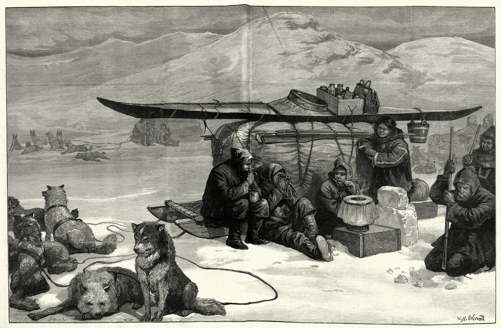fur traders with dog sled team