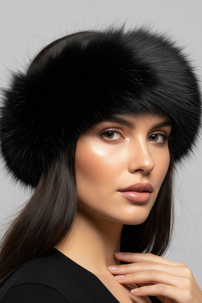 Black Fox Fur Headband – GK Furs