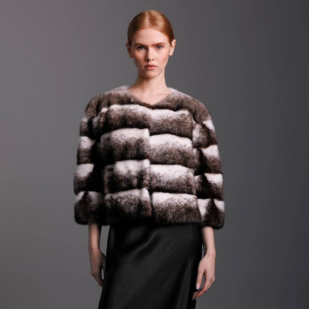 women's black cross mink jacket