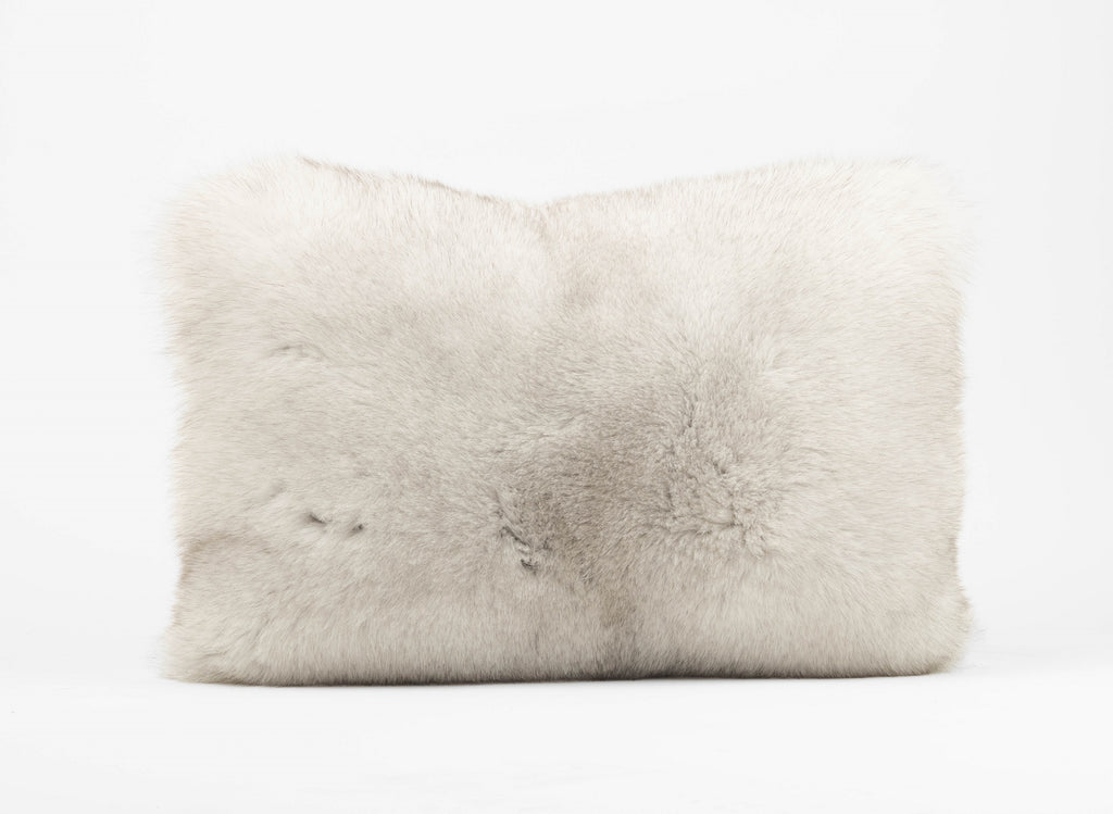 blue fox fur pillow