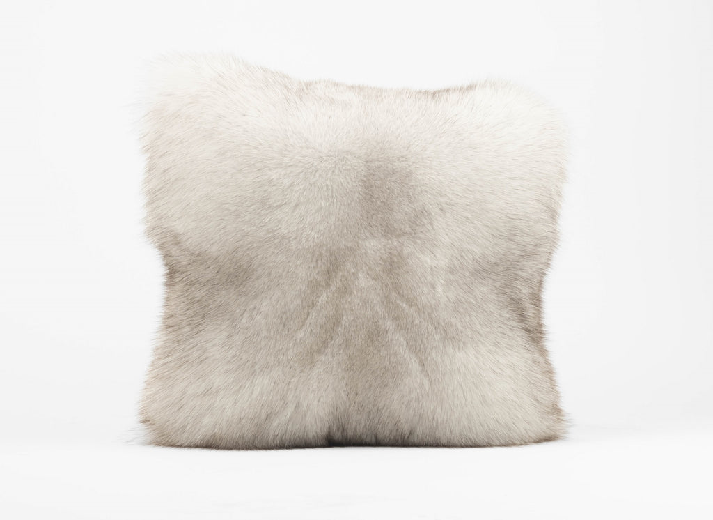 blue fox fur pillow