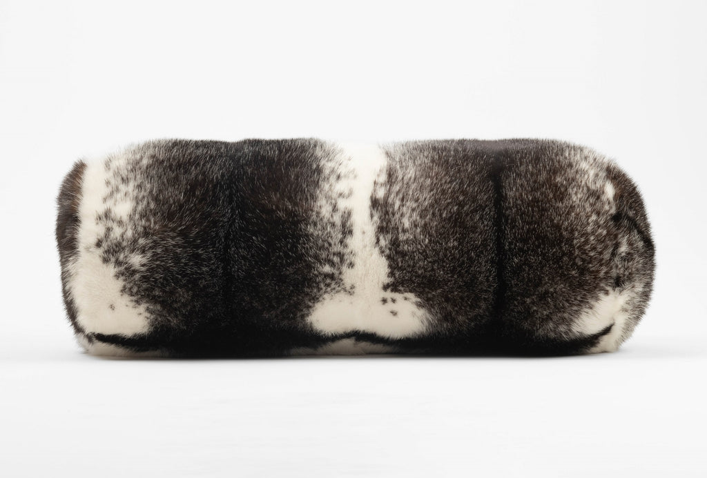cross mink fur pillow bolster style