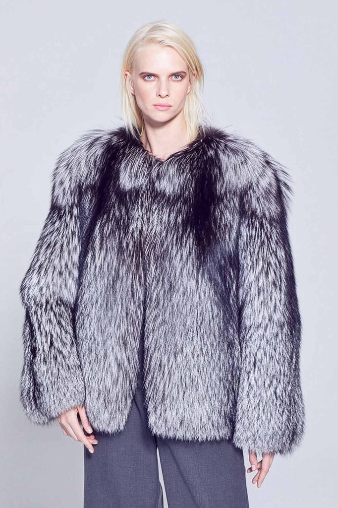 Demi Silver Fox Fur Jacket – GK Furs