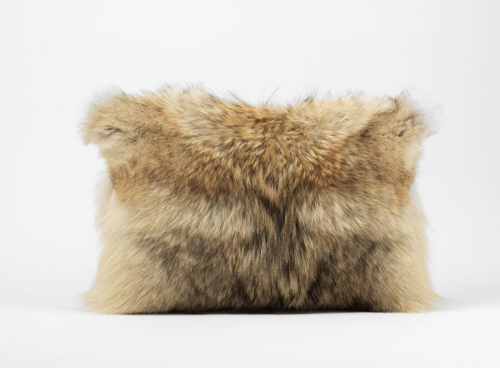 coyote fur pillow