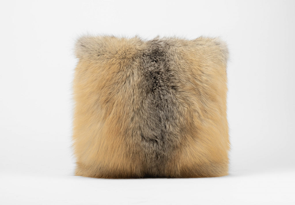 golden island fox fur pillow