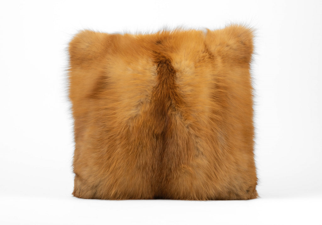 Red Fox Fur throw pillows