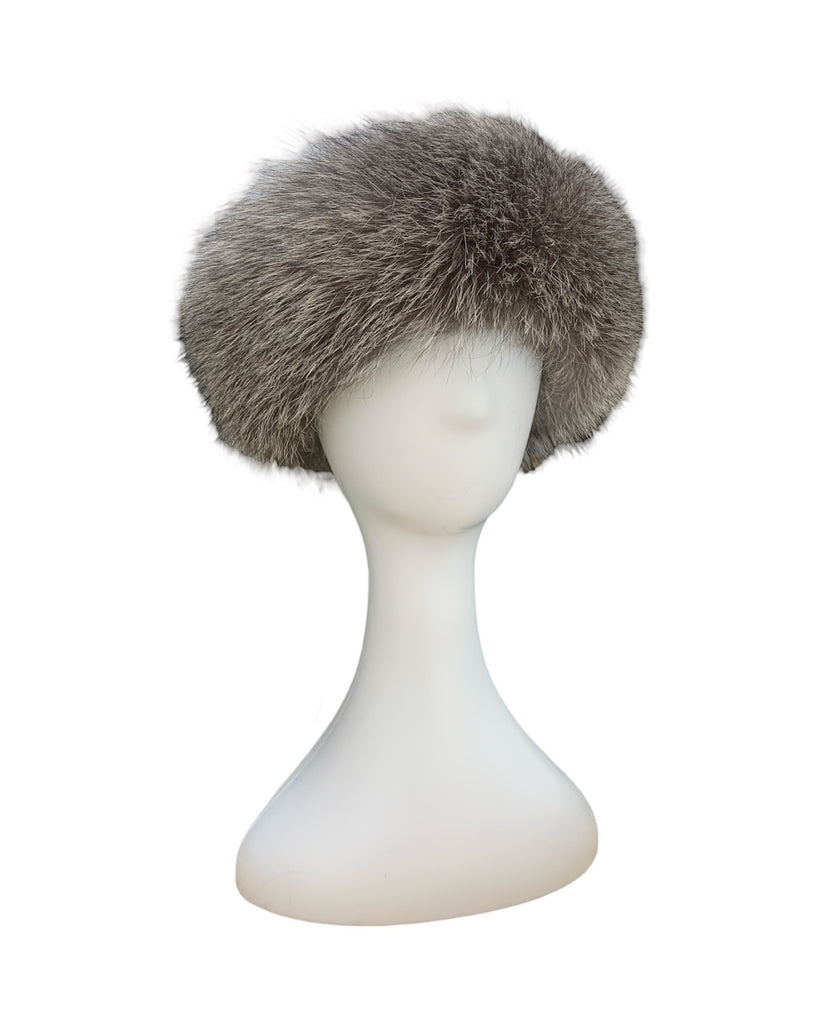 Indigo Fox Fur winter headband accessory