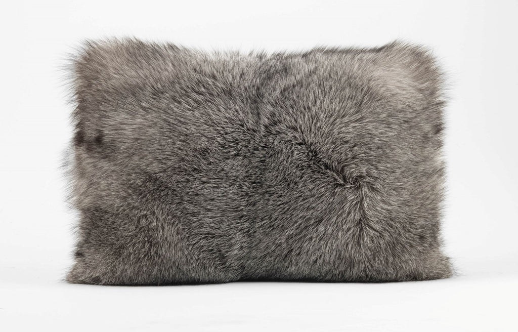Indigo fox fur pillow 