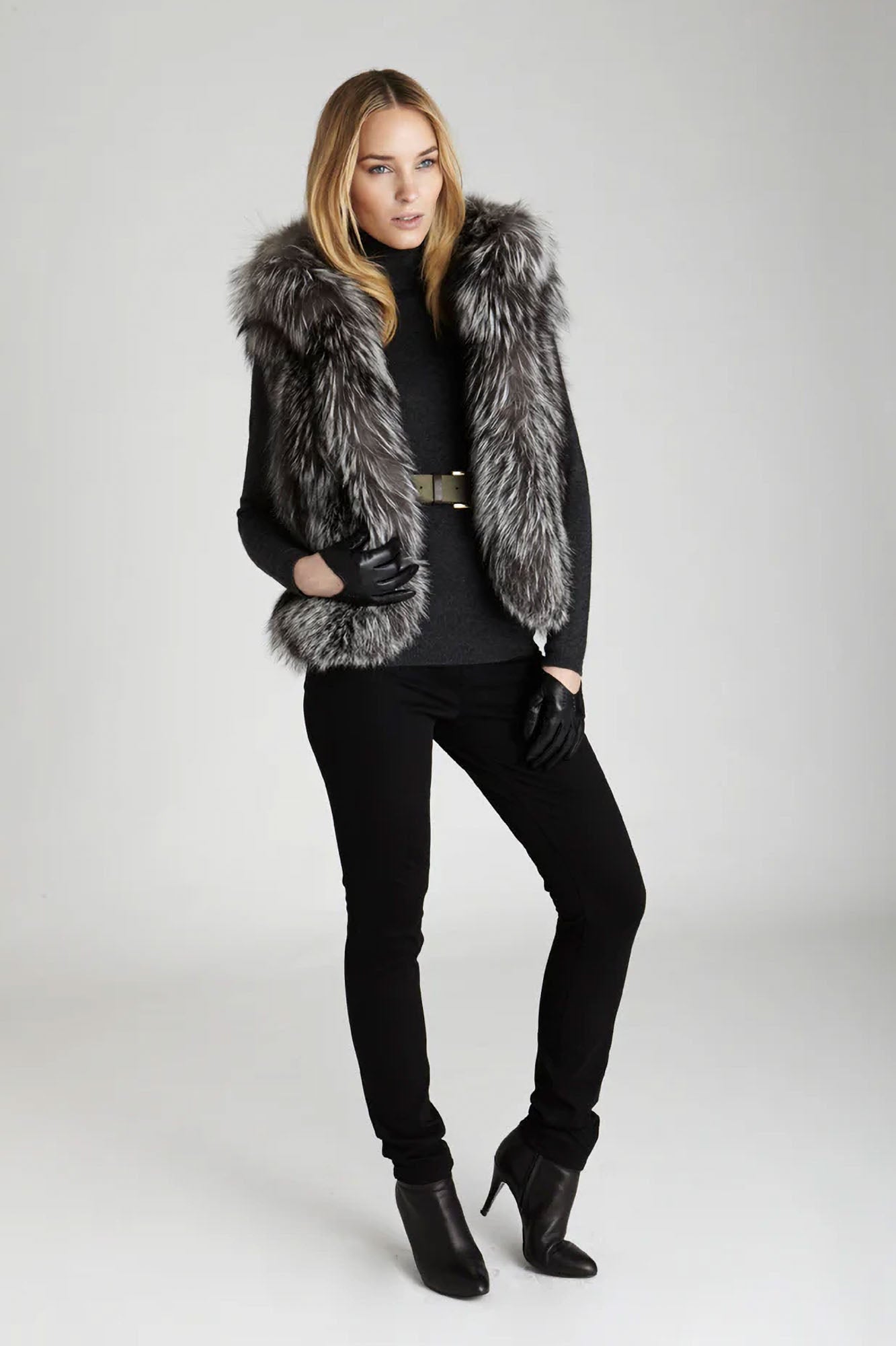 Iris Silver Fox Fur Vest Iris Silver Fox Fur Vest