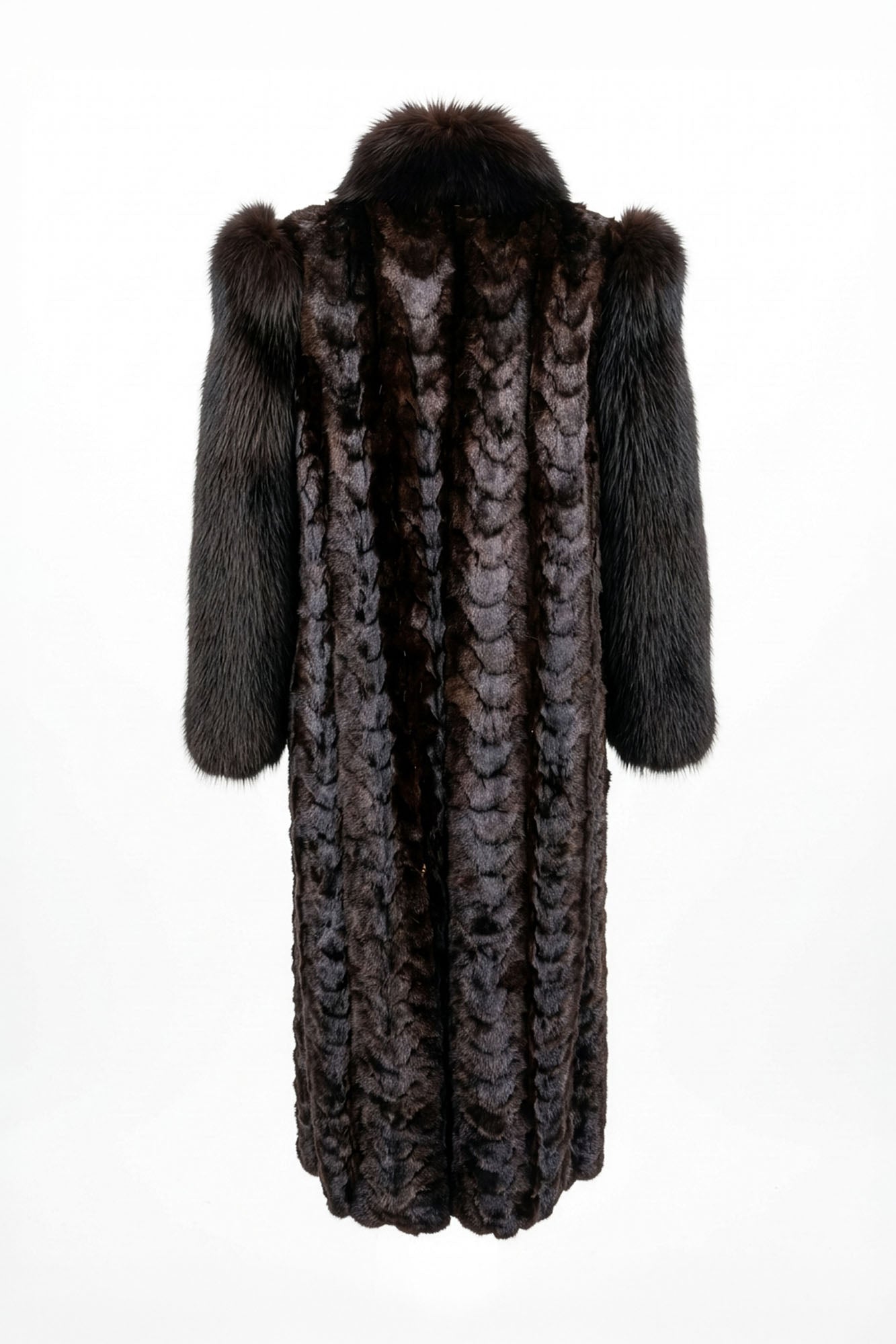 Mahogany Mink Sections Fox Trim Coat – GK Furs