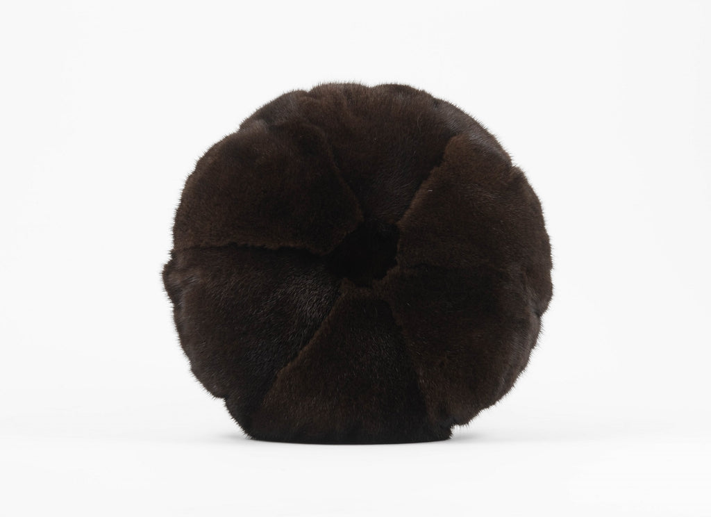 mink fur round size pillow 