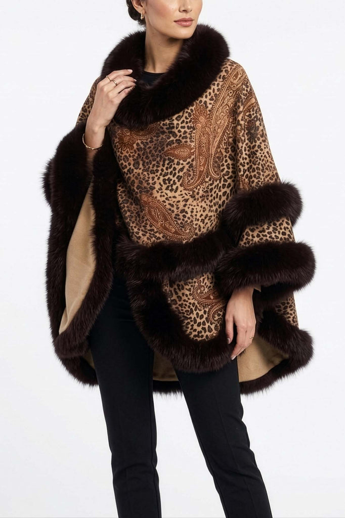 Black Fox Fur Cashmere Cape – GK Furs