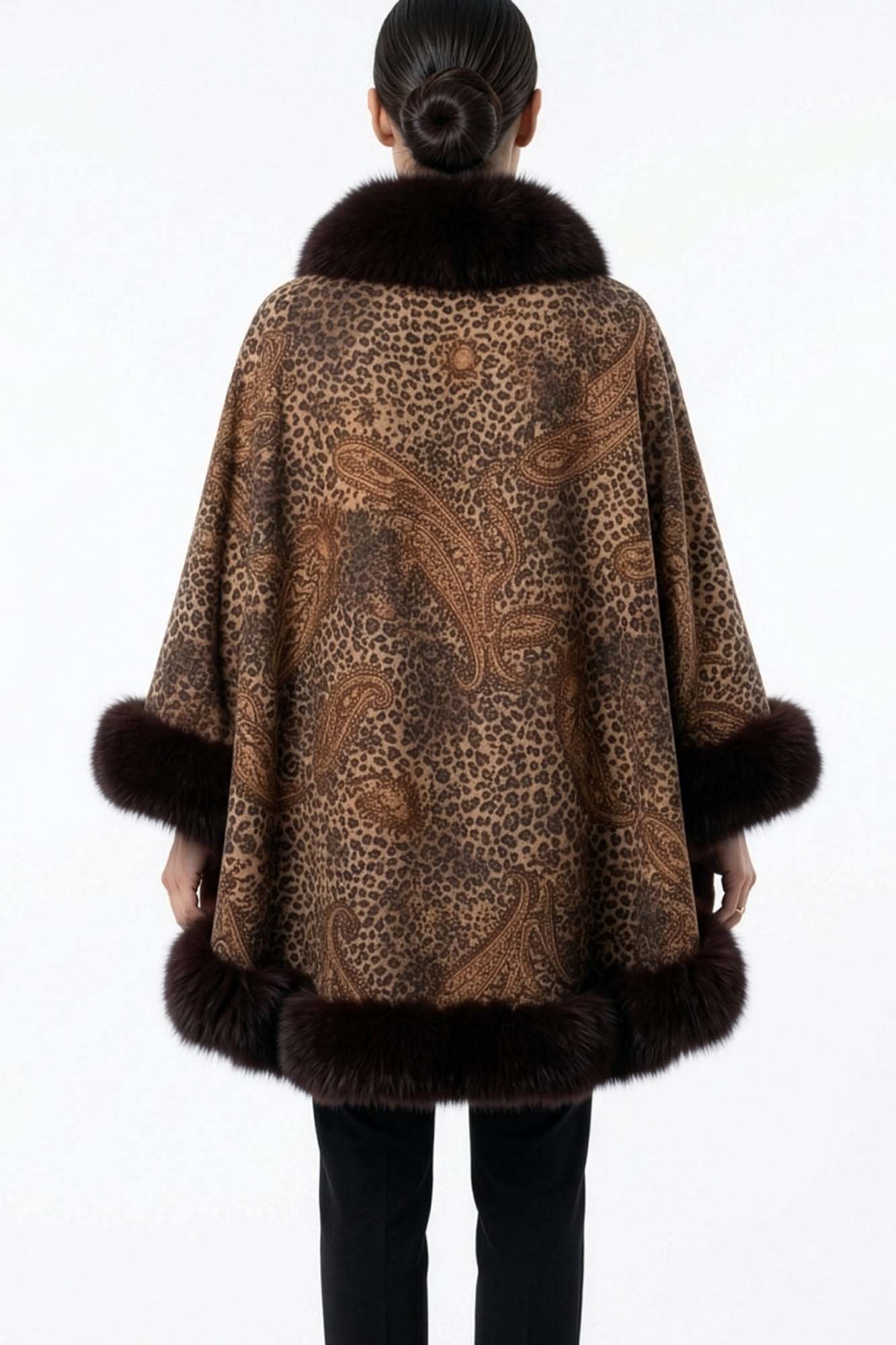Black Fox Fur Cashmere Cape – GK Furs