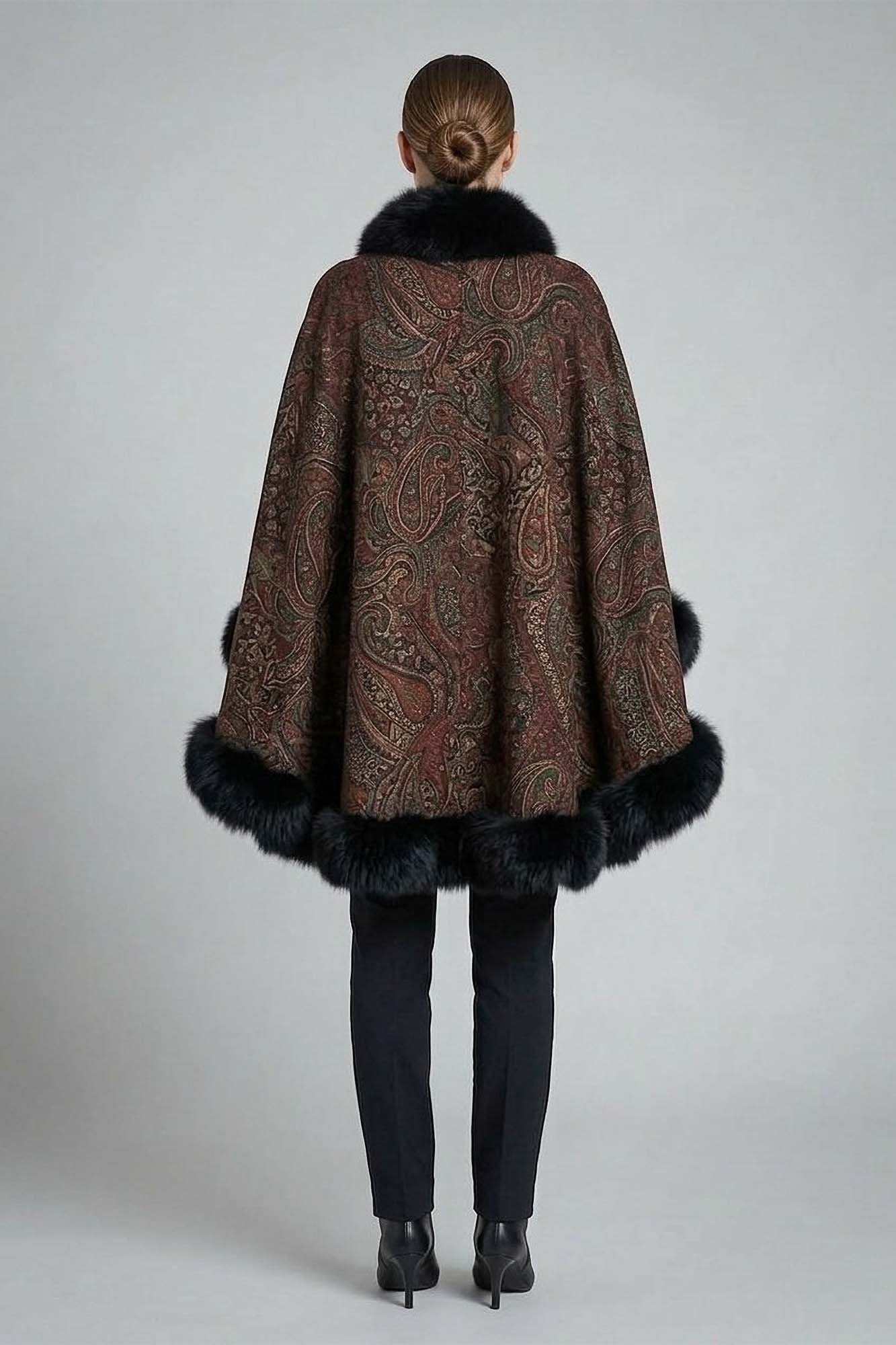 Black Fox Fur Cashmere Cape (Petite) – GK Furs