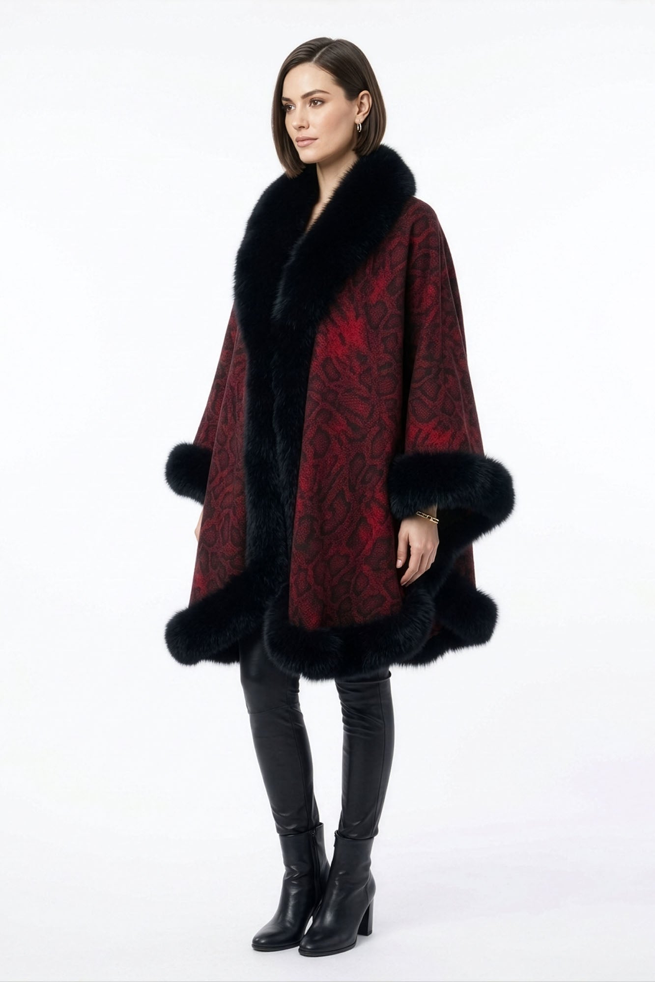 Black Fox Fur Cashmere Cape (Petite) – GK Furs