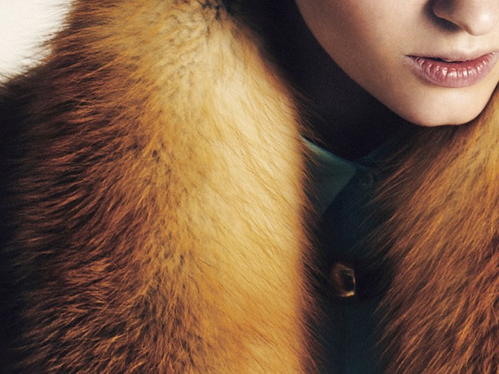 Red Fox Fur Jacket Shawl Collar