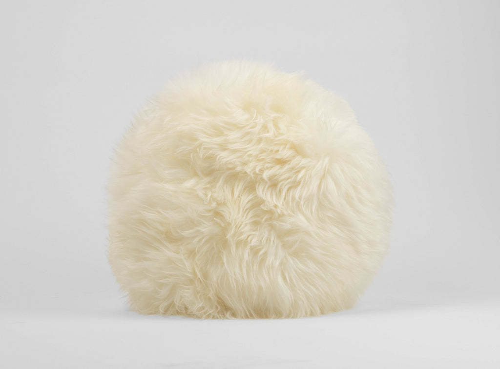 shearling round fur pillow