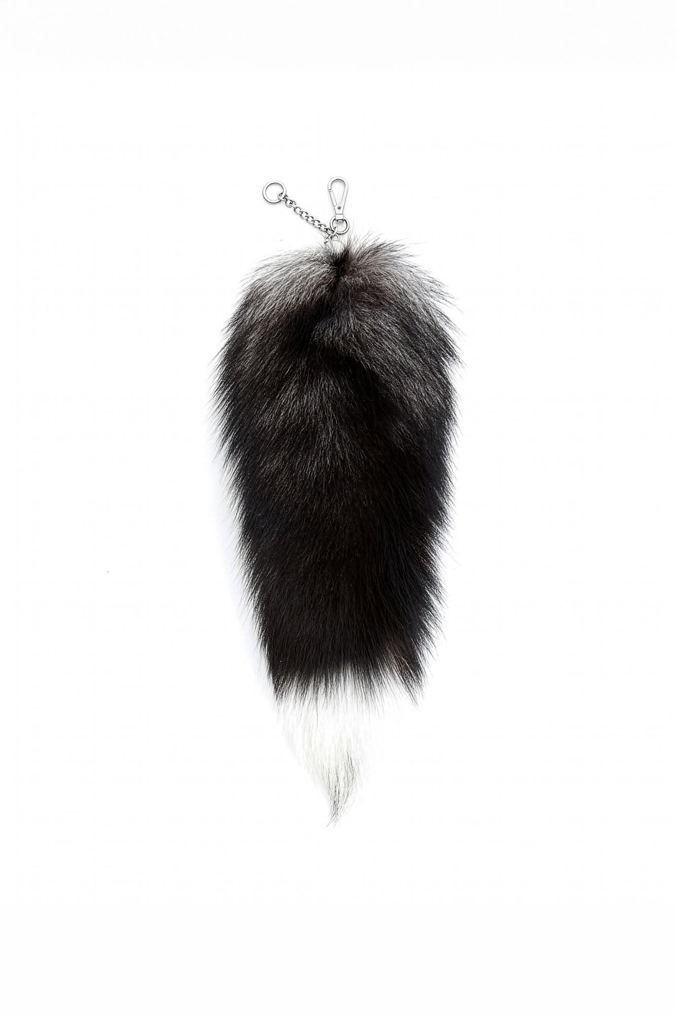 Silver Fox Tail Fur Keychain – GK Furs