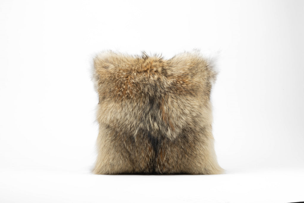 coyote fur pillow