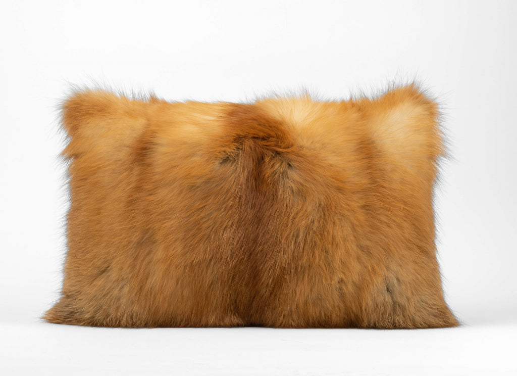 Red Fox Fur throw pillows