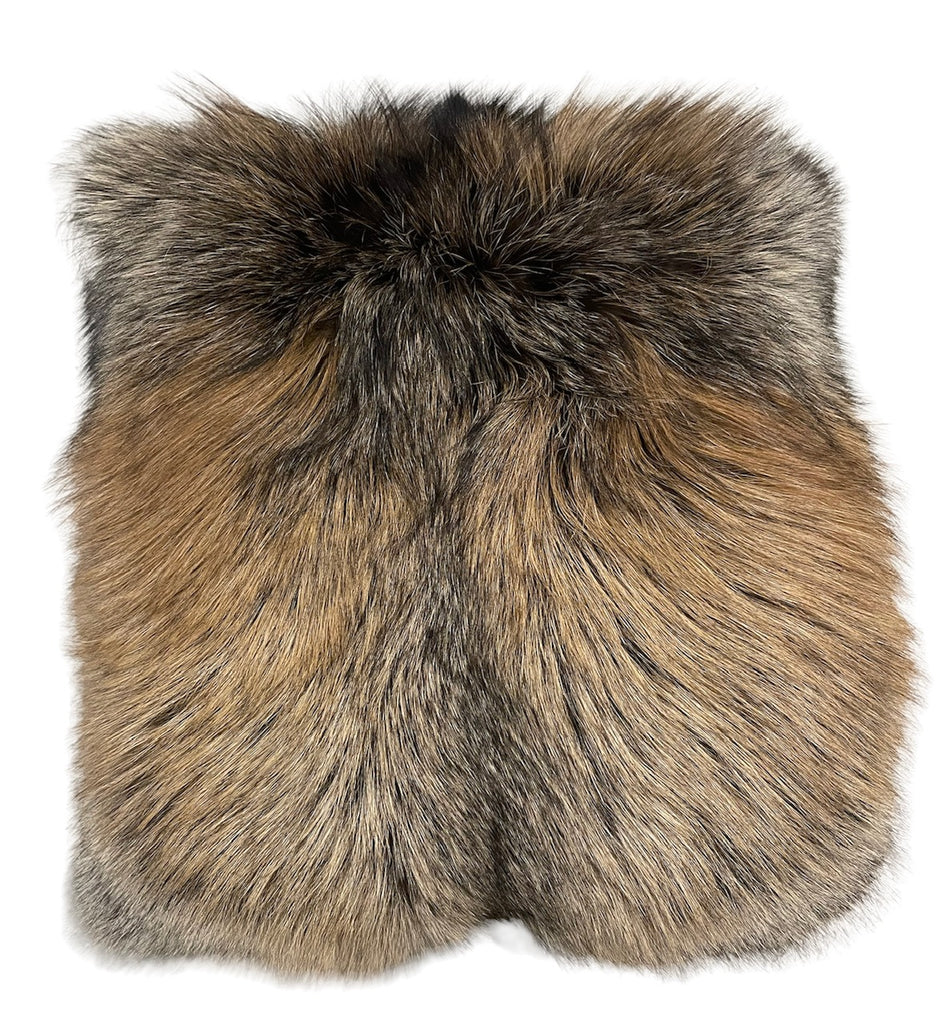 Cross Fox Fur Throw Pillow Close up fur detail