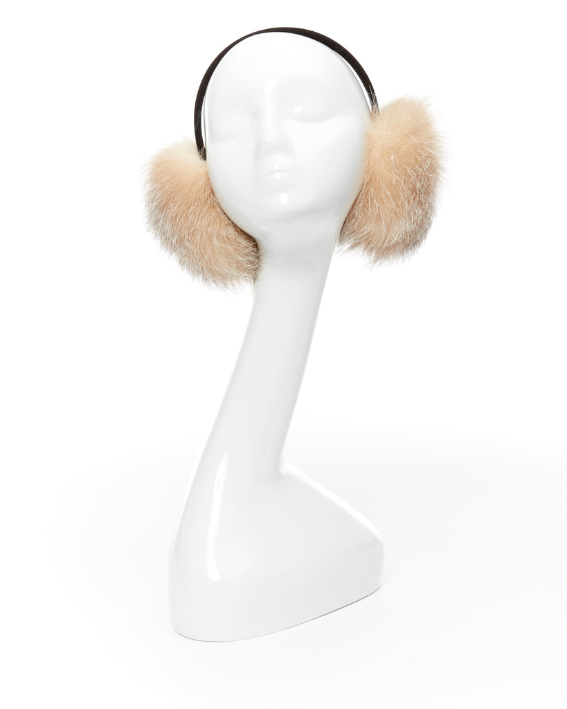 crystal fox fur earmuffs winter accessory