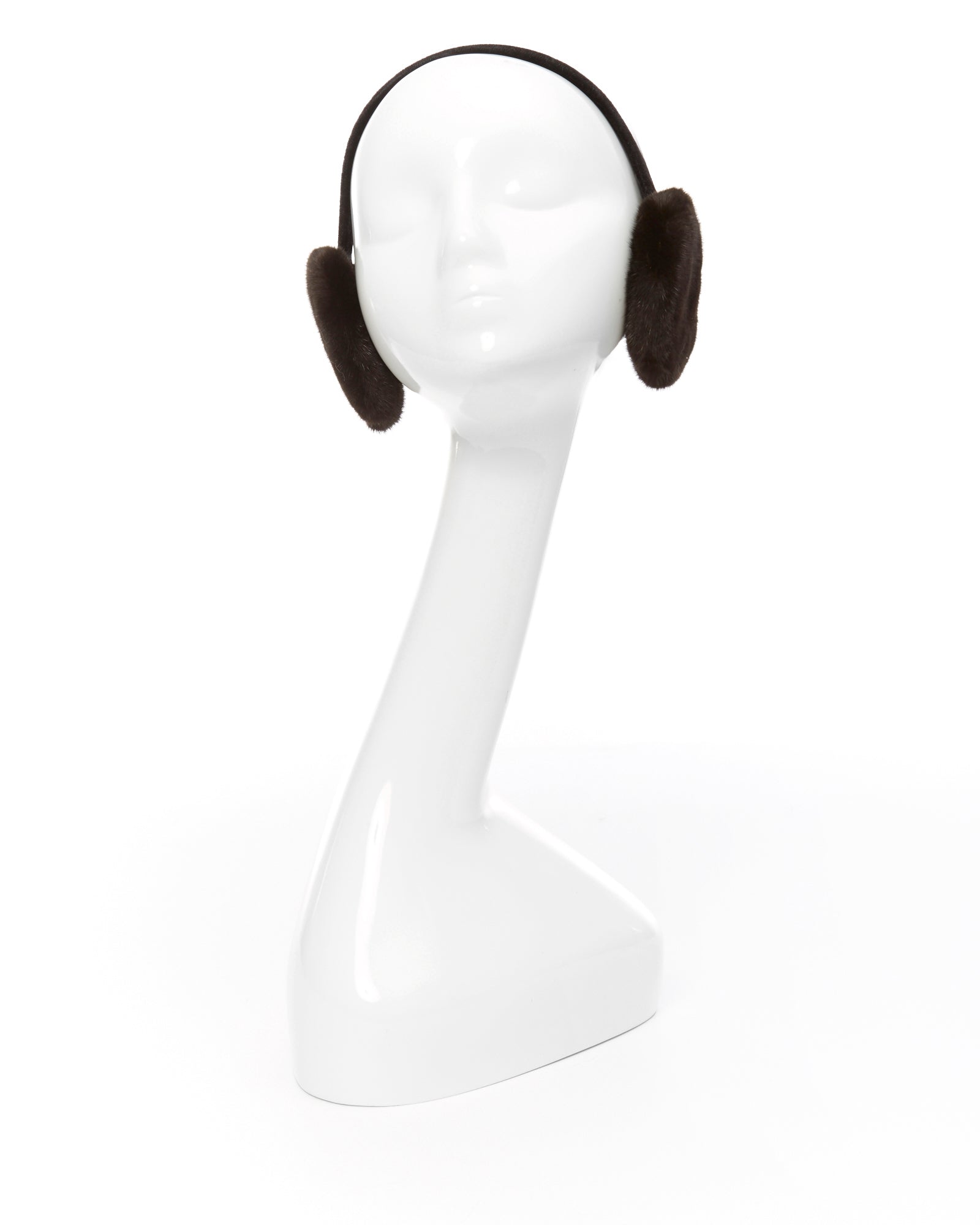 Genuine Ranch Mink Fur Earmuffs W/ Velvet Headband Black Mink Earmuffs with Velvet Band | Ear Muffs Ladies  main image 4