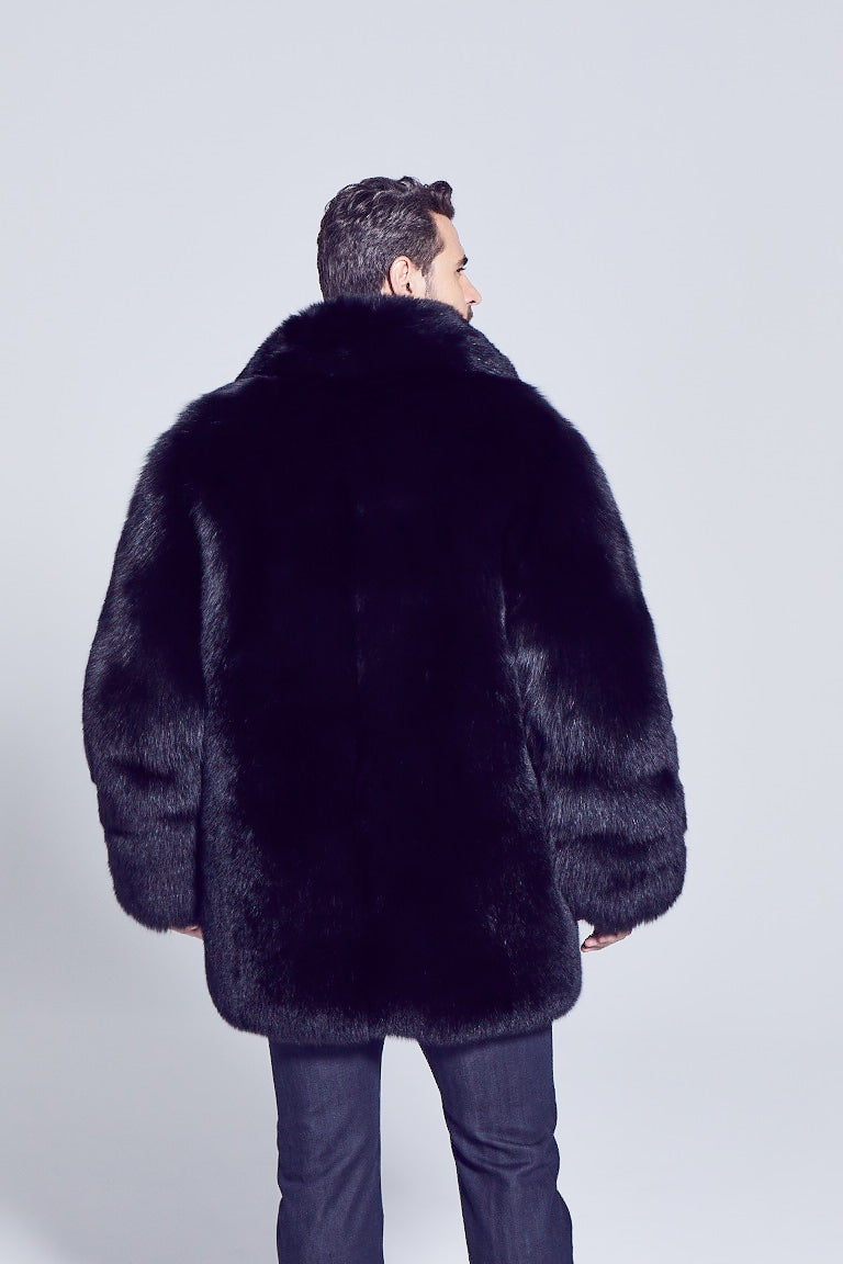 Men's Derek Black Fox Fur Jacket – GK Furs