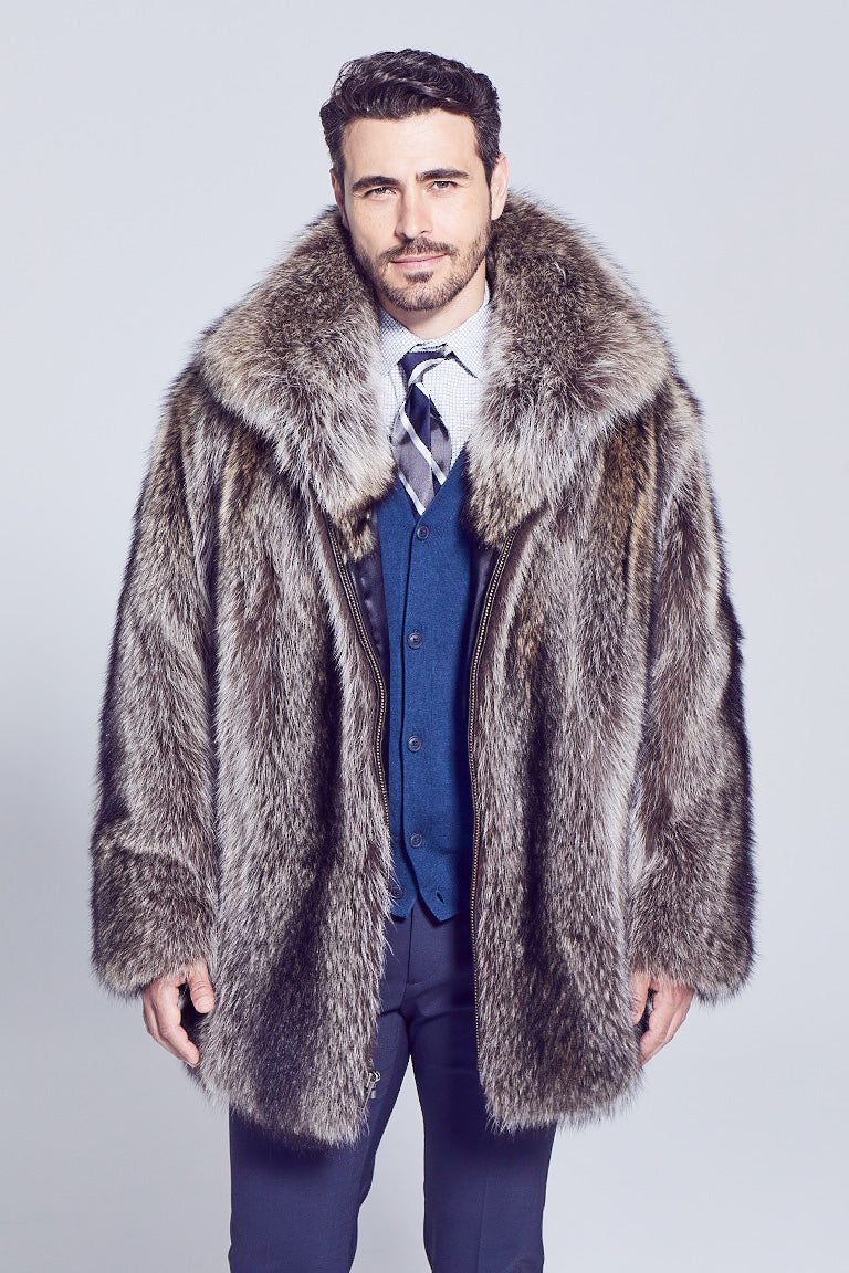 Faux fur coat - Black - Men | H&M IN