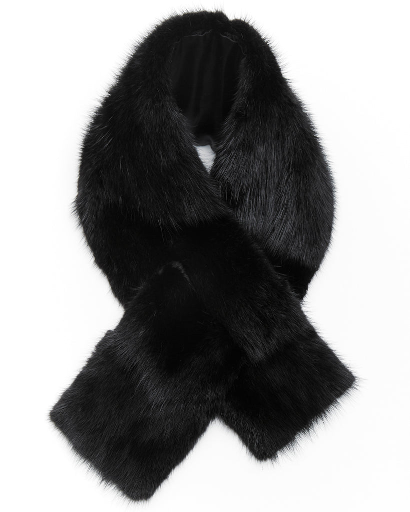 Men's Black Muskrat Fur Scarf – GK Furs