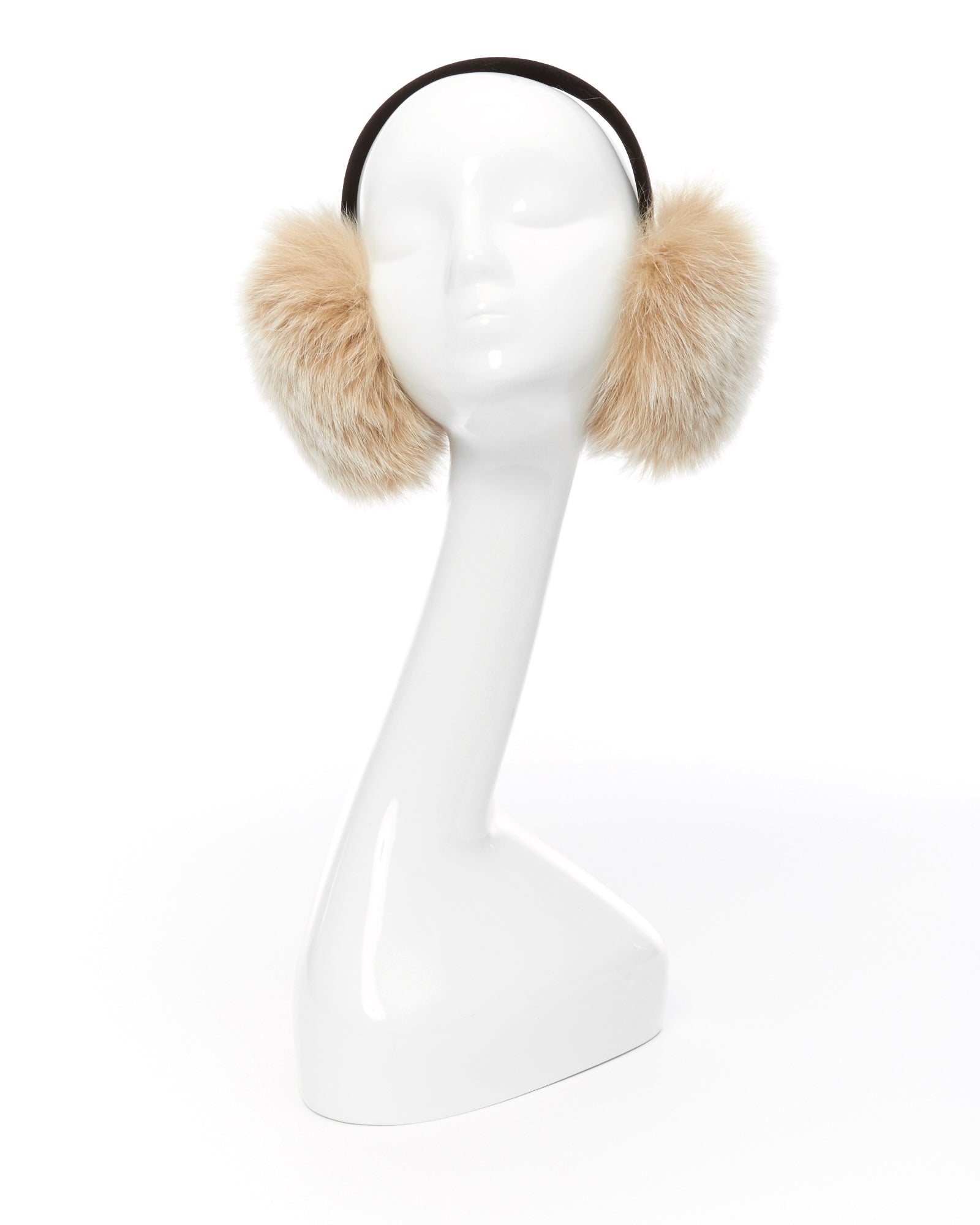 Genuine Fox Fur Earwarmers Headband. Faux Fox Fur Winter Headband with Velvet Lining – Surell  main image 2