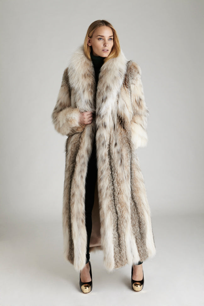 Canadian Lynx Fur Floor length Long Winter Coat