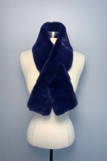 Mink Scarf in Cobalt Blue Color winter accessory