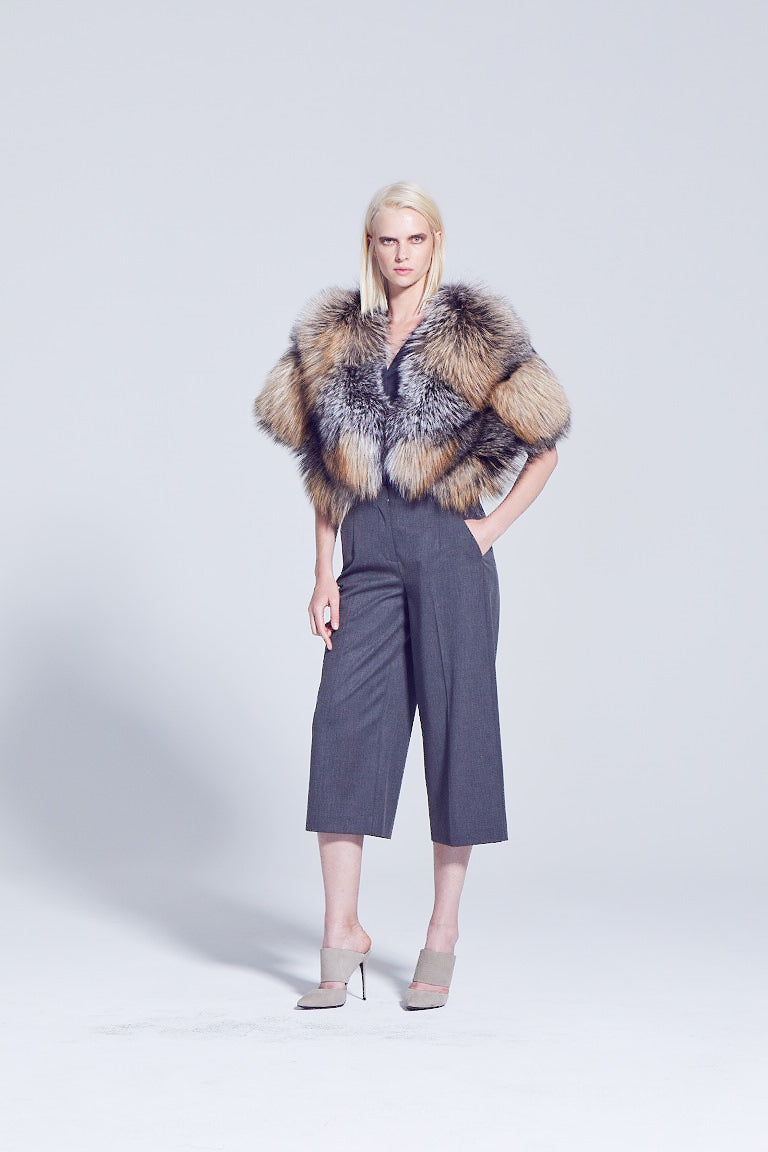 Vara Cross Fox Fur Shrug – GK Furs
