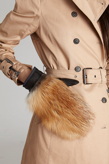 Gold Fox fur mittens winter accessory
