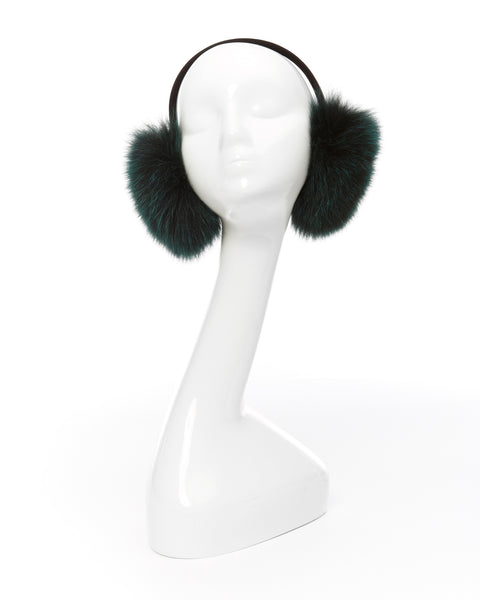 Real Fox Dyed Ear Muffs NWT Real Grey Dyed Fox Fur Earmuffs Gray New - Etsy main image 3