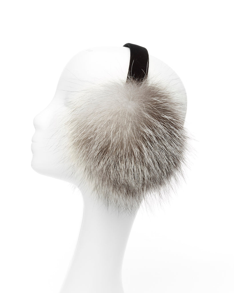 Indigo Fox Fur earmuffs winter accessory