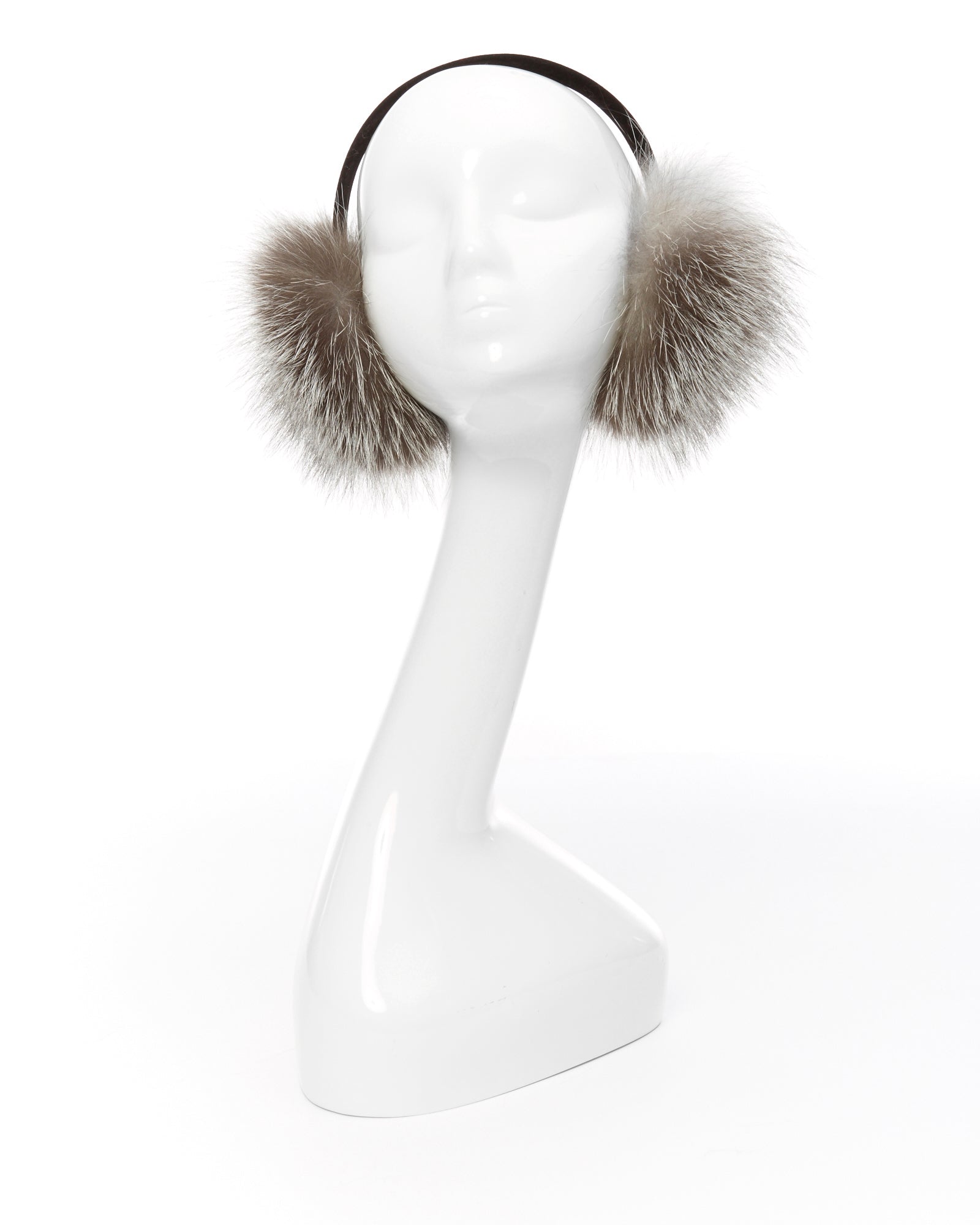 Indigo Fox Fur Earmuffs – GK Furs display picture 3