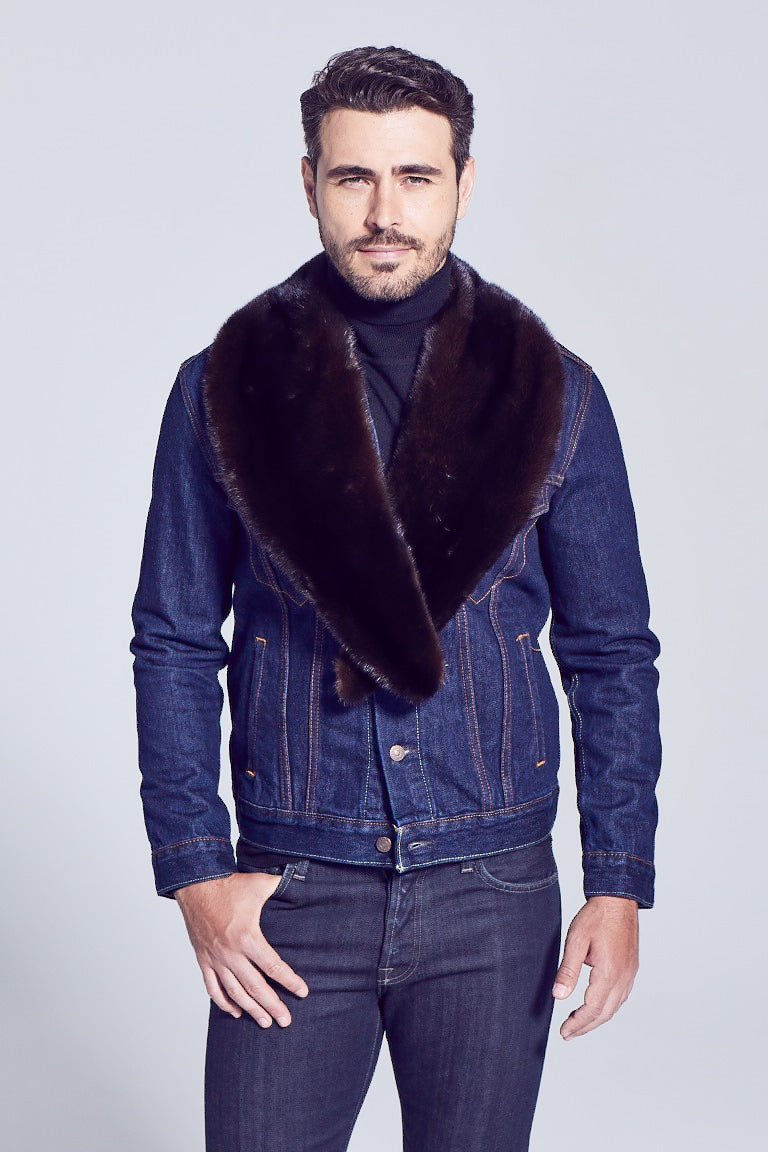 Men's Mahogany Mink Fur Shawl Collar – GK Furs