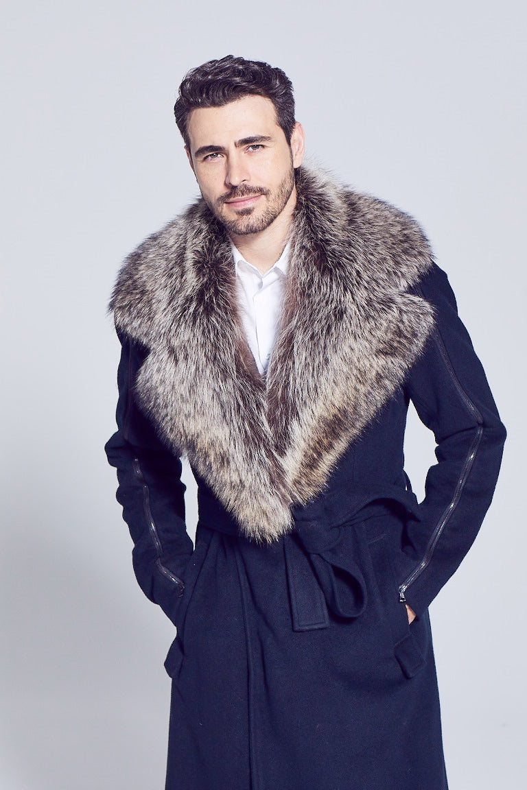 Men's Raccoon Fur Notched Collar – GK Furs