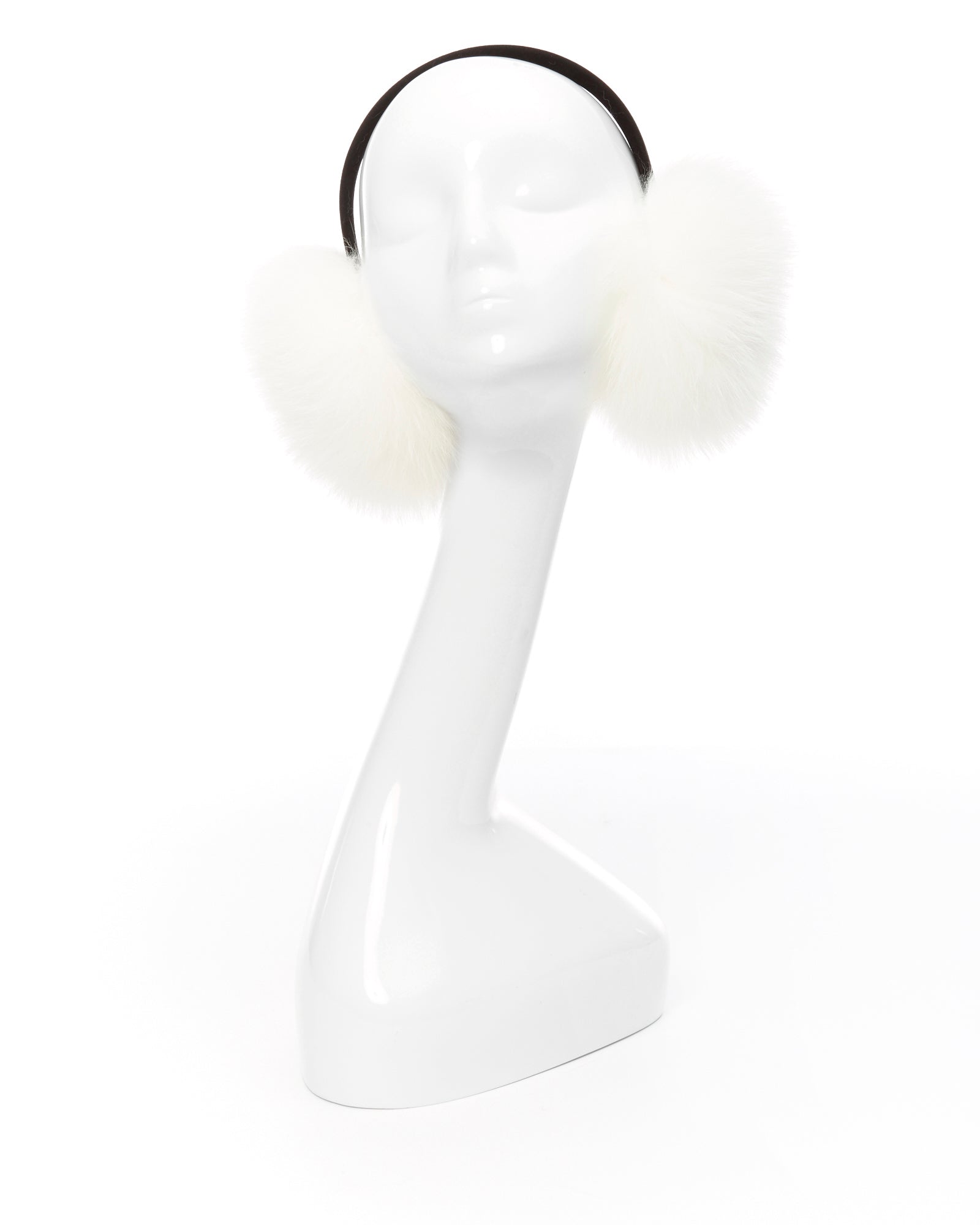 White Fox Fur Earmuffs – GK Furs